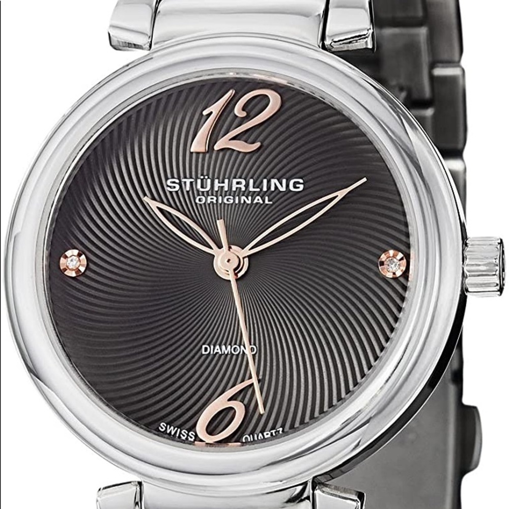 Stuhrling diamond quartz watch
